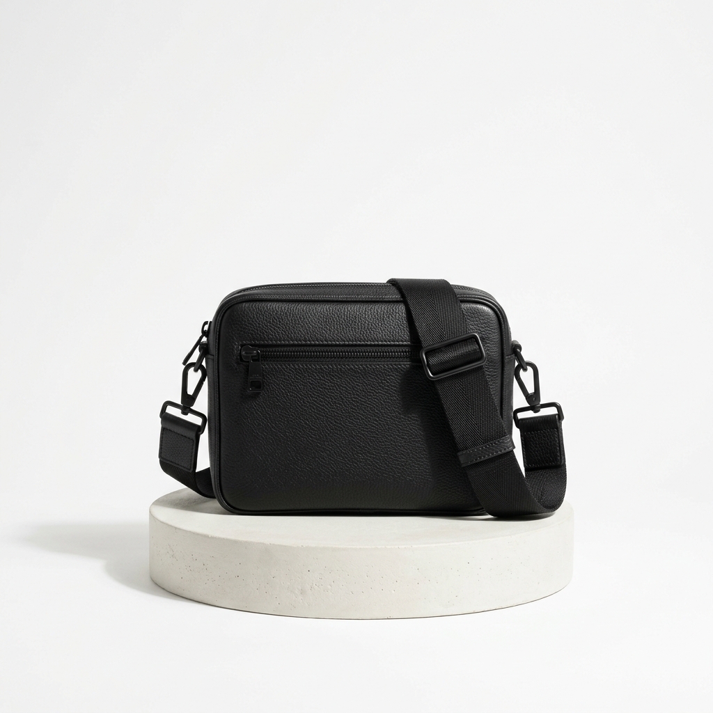 SACOCHE CUIR GRAINÉ MINIMALISTE